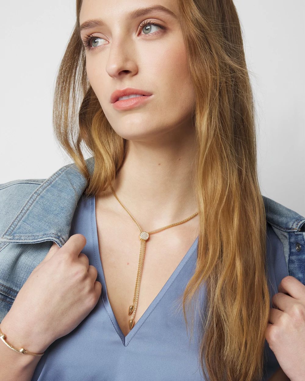 Gold Adjustable Y Necklace